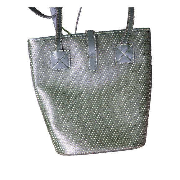 VTG Dooney & Bourke Bucket Bag Emerald Green Yellow Leather A0053983 USA Made - Picture 4 of 11